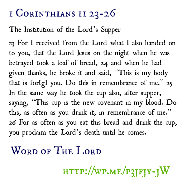 1 Corinthians 11; 23-26
