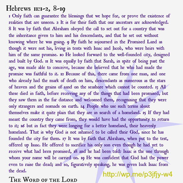 Hebrews 11:1-2, 8-19