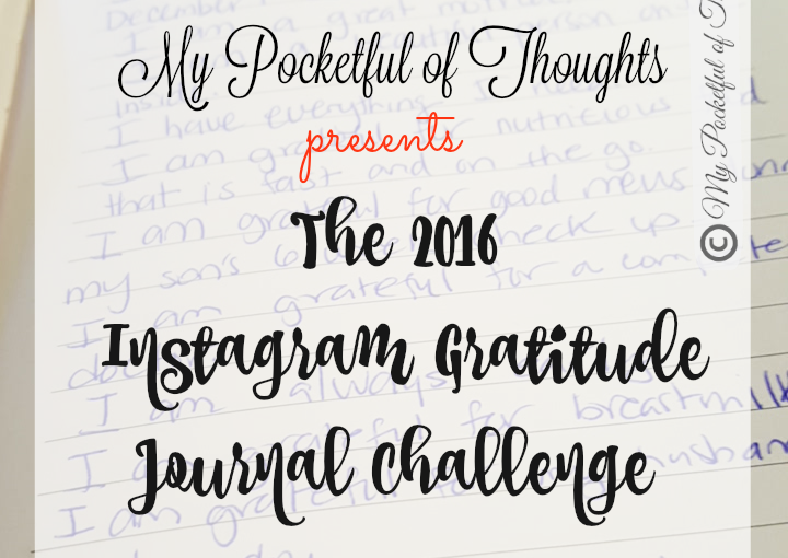 the gratitude journal challenge on My Pocketful of THoughts by Arelis CIntron Dias